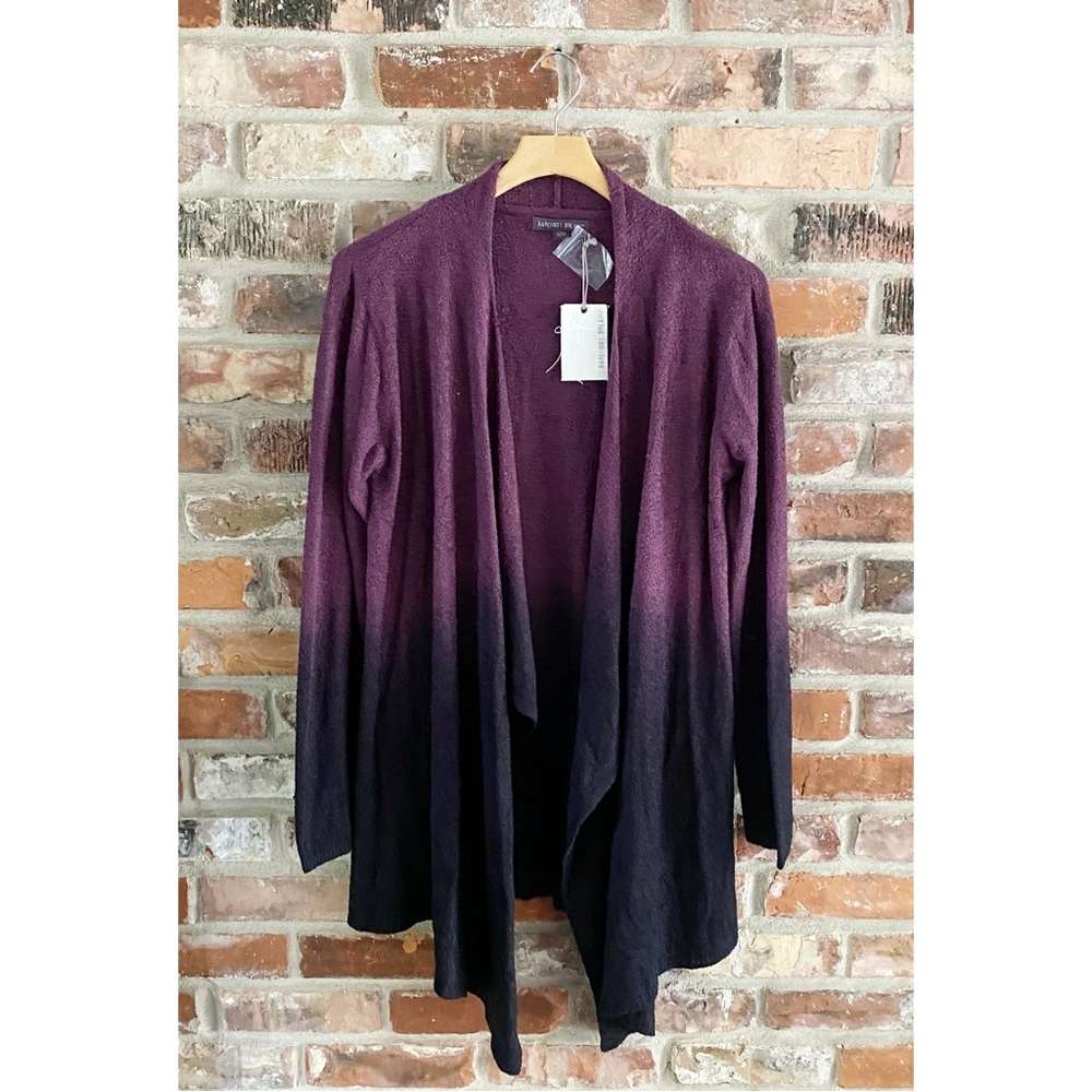 Barefoot Dreams Ombré Calypso Wrap Cardigan Sweater Plum Aubergine NEW